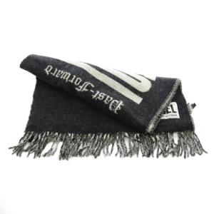 DIESEL ロゴマフラー ストール 黒 ブラック グレー /SS OS