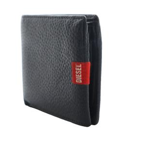 DIESEL 二つ折り財布 レザー 黒 ブラック /SS OS