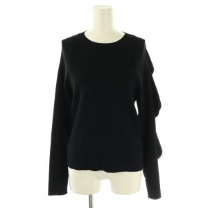 ラッフルニット プルオーバー 長袖 38 ブラック /DF OS