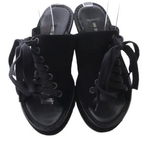 ANN DEMEULEMEESTER ウエッジソール レースアップサンダル 36 ブラック