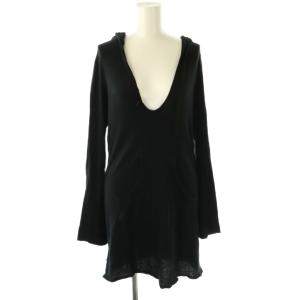 PULLOVER Vネックフーディーロングパーカー 0 ブラック /DF OS