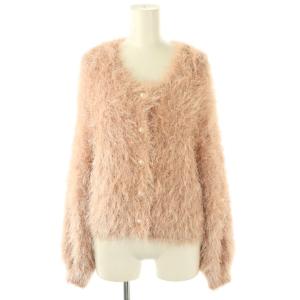 フラッフィーシャギーニットカーディガン F ピンク /DF OS