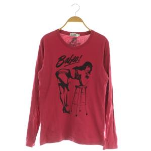 Bettie Page ガール プリント L/S Tシャツ ロンT S ピンク 0231CL02 /MY
