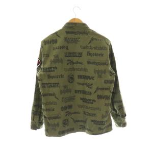HYSTERIC GLAMOUR 02173AH14 METAL LOGOL/S ミリタリーシャツ ジャケット コットン M カーキ /NR