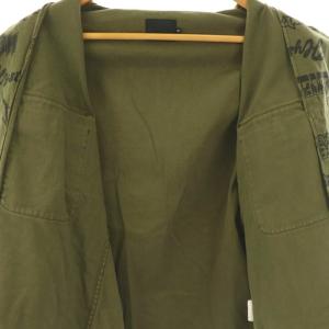 HYSTERIC GLAMOUR 02173AH14 METAL LOGOL/S ミリタリーシャツ ジャケット コットン M カーキ /NR