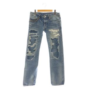 UPR加工 ストレート デニムパンツ ジーンズ 30 ブルー 0213AP09 /DF OS