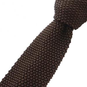 シルクニットタイ ネクタイ 茶 ブラウン /SS OS AD