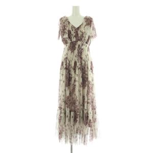 Sustainable プリントケープチュールドレス ワンピース ロング 半袖 0 ワイン /MY OS