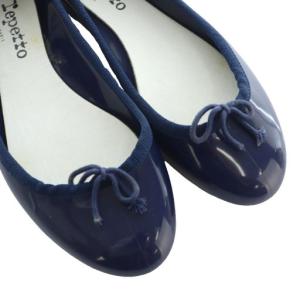 Repetto バレエシューズ エナメル 37 紺 ネイビー /SS OS