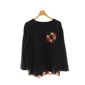 コットンスムースポケットロングTシャツ カットソー 長袖 36 黒 /NR OS