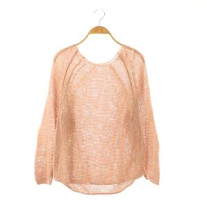 25SS LINEN CORD ニット プルオーバー 長袖 サーモンピンク /DF OS