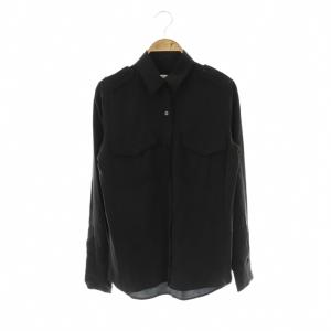 フェム FEMME シルクミリタリーシャツ XS ブラック /DO OS