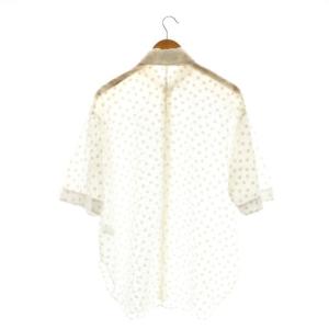 ASTRAET ドットジャガードショートスリーブシャツ ブラウス 半袖 前開き オフホワイト /NR OS