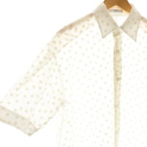 ASTRAET ドットジャガードショートスリーブシャツ ブラウス 半袖 前開き オフホワイト /NR OS