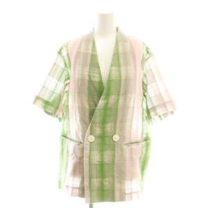 アメリAMERI 25SS CHECK EMBROIDERY NO COLLAR JACKET ノーカラージャケット