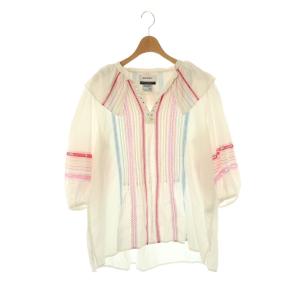カラーステッチブラウス 40 ホワイト マルチカラー /DO OS