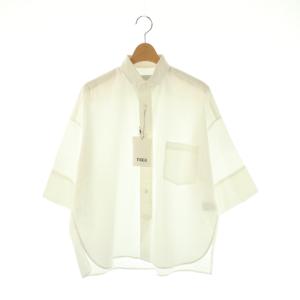 スクエア半袖ダブルカフスシャツ F ホワイト /DO OS