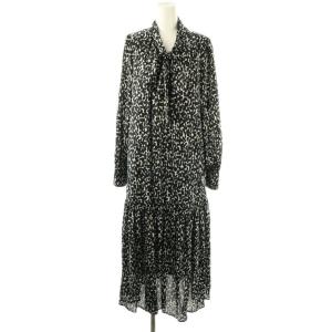 23SS 2WAYボウタイワンピース 長袖 ロング M 黒 白 /NR OS