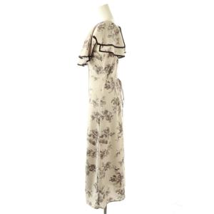 SNIDEL 24AW ラッフルカラープリントワンピース ロング 0 アイボリー /DF OS