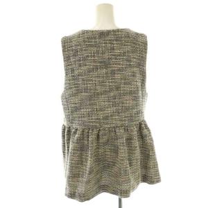 SHIPS スラブ ツイード ジレ ベスト 前開き アイボリー 黒 /NR OS