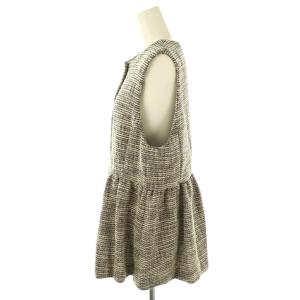 SHIPS スラブ ツイード ジレ ベスト 前開き アイボリー 黒 /NR OS