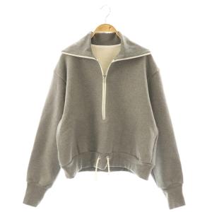 25年 コットンハーフジップスウェットプルオーバー グレー