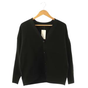 ワイドニットカーディガン Vネック F ブラック /DF OS