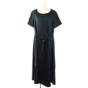 異素材切り替えワンピース L ネイビー /DO OS