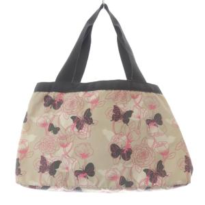 ナイロン ボストンバッグ ハンドバッグ 総柄 ベージュ /SR