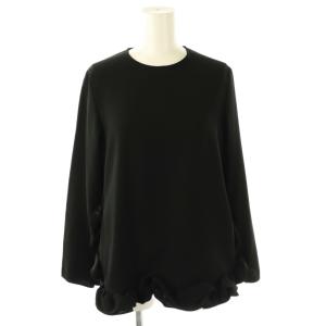 ロングスリーブフロントフリルブラウス 36 ブラック