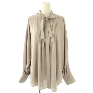 2WAYストレッチジョーゼットブラウス シャツ ピンタック 38 グレー /CX OS