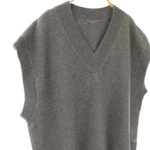 L'Appartement 24AW C/W KNIT Vネックベスト プルオーバー グレー /DO OS