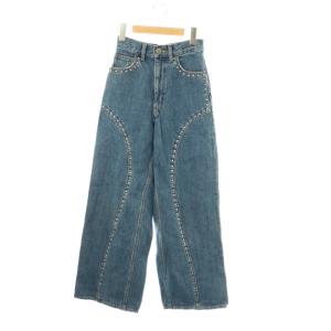 24AW STUDDED ワイドストレートデニムパンツ ジーンズ 0 ブルー /DF OS