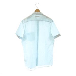Ermenegildo Zegna 半袖 シャツ L ライトブルー 水色 総柄 /CX OS
