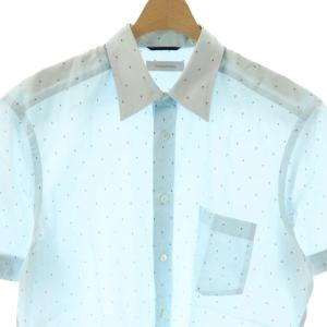 Ermenegildo Zegna 半袖 シャツ L ライトブルー 水色 総柄 /CX OS