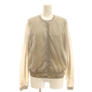 ラメ レイヤード アンサンブル ニット チュール 40 ベージュ グレー /DF OS