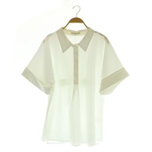 ショートスリーブ プルオーバーシャツ ストレッチ 五分袖 40 ホワイト /MY OS