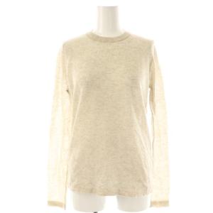 カシミヤ クルーネックニット セーター プルオーバー ベージュ /CX OS