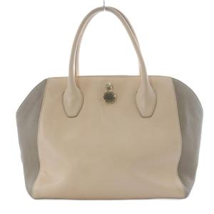 トートバッグ ハンドバッグ バイカラー レザー ピンク ベージュ /YO26