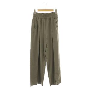 ピンタック イージーパンツ ストレート ストレッチ S グレー /HK OS