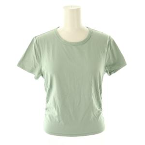 サイドギャザー Tシャツ カットソー 半袖 ライトグリーン /HK OS