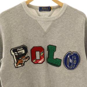 POLO RALPH LAUREN ロゴ 裏起毛 スウェット プルオーバー 長袖 S グレー /HK OS