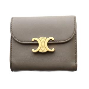 スモール フラップウォレット トリオンフ 三つ折り財布 グレージュ