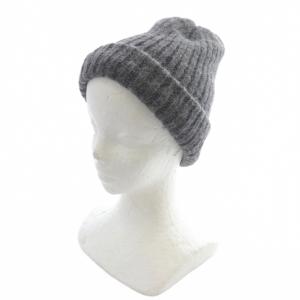 ニット帽 帽子 アルパカ グレー /SR