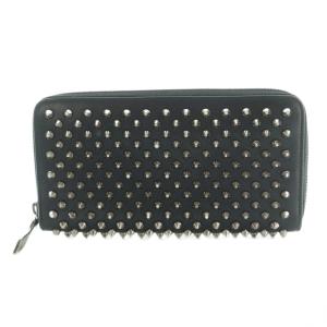 パネトーネ 長財布 ラウンドファスナー 小銭入れ スタッズ 黒 ブラック /MI OS OH