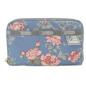 ケイタマルヤマ 長財布 ロゴ 花柄 水色 ライトブルー /SR
