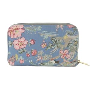 LesportSAC ケイタマルヤマ 長財布 ロゴ 花柄 水色 ライトブルー /SR