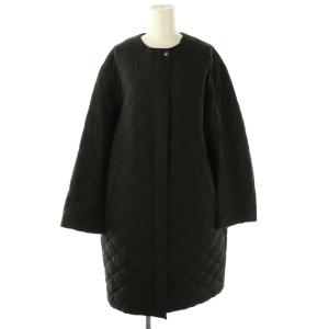 24AW キルティングショートコート ジャケット ノーカラー 38 黒 /NR OS