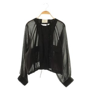 24SS シアーオーガンジーブルゾン ジャケット ブラック /DF OS