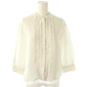 24AW シアーコットンギャバフリルシャツ 長袖 ホワイト /DO OS